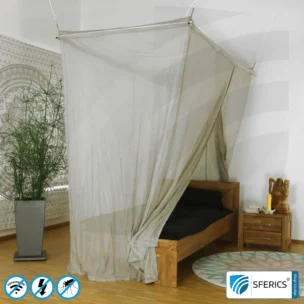 Shielding canopy Electrosmog ULTRA | SINGLE BED | Shielding EMF over 99,99% (48 dB) | Groundable LF | Effective against 5G!