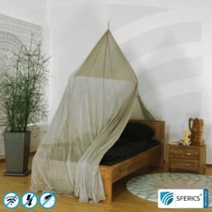 Shielding canopy Electrosmog ULTRA | SINGLE BED PYRAMID | Shielding EMF over 99,99% (48 dB) | Groundable LF | Effective against 5G!
