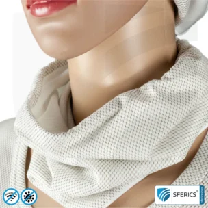 ANTIWAVE shielding, elastic tube scarf | protection against HF electrosmog with efficiency up to 99,9% | shielding fabric with silver for an antibacterial effect through silver ions. Feedimage. 2 ANTIWAVE shielding, elastic tube scarf | protection against HF electrosmog with efficiency up to 99,9% | shielding fabric with silver for an antibacterial effect through silver ions