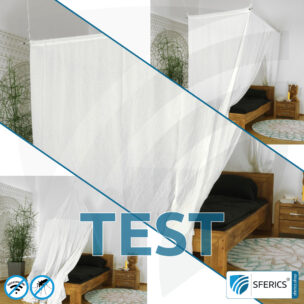 TESTING! Rent a shielding canopy electrosmog EMF risk-free for 14 days | Choose from 3 sets | Shielding effectiveness HF up to 99,99% (40 dB) | High reduction of RF radiation, WIFI, etc.