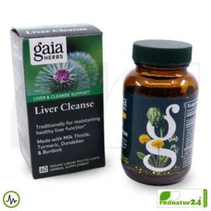 LIVER CLEANSE by Gaia HERBS | Nutritional supplement for the liver with valuable plant extracts (incl. Milk Thistle, Turmeric, ...) | 60 capsules