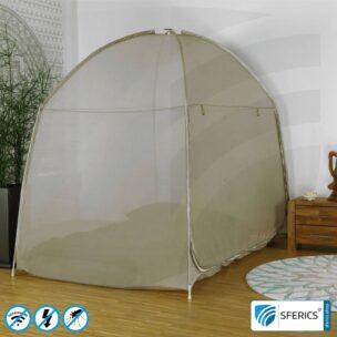 Shielding Tent SAFECAVE DOUBLE with 135 cm width | anti electrosmog full protection | mobile radiation protection against WIFI, cell phone, LTE, 5G, ... with efficiency over 99,99% (42 dB) | free-standing, without ceiling suspension | groundable 7 Shielding Tent SAFECAVE DOUBLE with 135 cm width | anti electrosmog full protection | mobile radiation protection against WIFI, cell phone, LTE, 5G, ... with efficiency over 99,99% (42 dB) | free-standing, without ceiling suspension | groundable