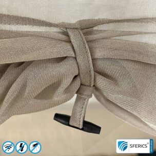 Shielding Tent SAFECAVE DOUBLE with 135 cm width | anti electrosmog full protection | mobile radiation protection against WIFI, cell phone, LTE, 5G, ... with efficiency over 99,99% (42 dB) | free-standing, without ceiling suspension | groundable 9 Shielding Tent SAFECAVE DOUBLE with 135 cm width | anti electrosmog full protection | mobile radiation protection against WIFI, cell phone, LTE, 5G, ... with efficiency over 99,99% (42 dB) | free-standing, without ceiling suspension | groundable