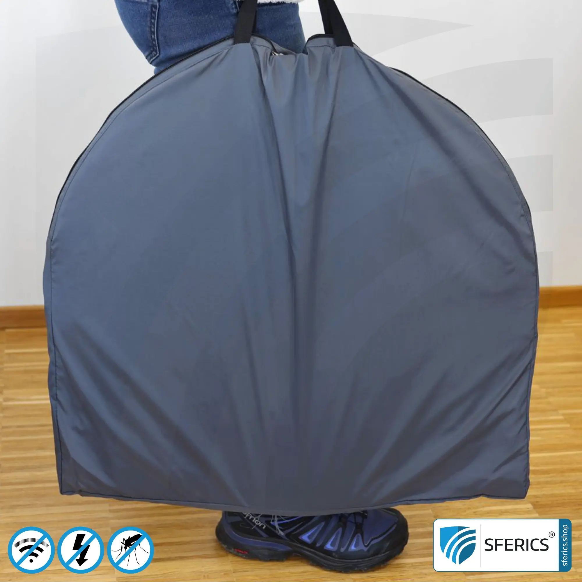 Shielding Tent SAFECAVE Pop Up Litter Tent | anti electrosmog full protection | mobile radiation protection against WIFI, cell phone, LTE, 5G, ... with efficiency up to 99,99% (44 dB) | groundable 4 Shielding Tent SAFECAVE Pop Up Litter Tent | anti electrosmog full protection | mobile radiation protection against WIFI, cell phone, LTE, 5G, ... with efficiency up to 99,99% (44 dB) | groundable