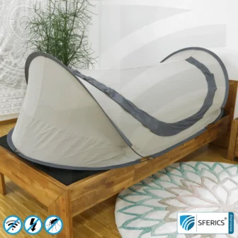 Shielding Tent SAFECAVE Pop Up Litter Tent | anti electrosmog full protection | mobile radiation protection against WIFI, cell phone, LTE, 5G, ... with efficiency up to 99,99% (44 dB) | groundable