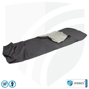 Shielding sleeping bag Electrosmog PRO | mobile radiation protection against WIFI, cell phone, LTE, 5G, ... with efficiency over 99,99% (42 dB) | LF groundable