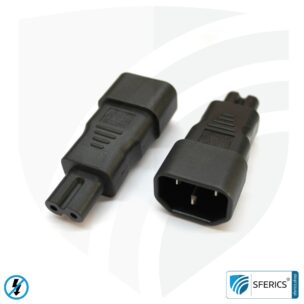 Adapter C13 plug to two-pin C7 plug | plug change for the IEC cable 2 Adapter C13 plug to two-pin C7 plug | plug change for the IEC cable
