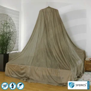 Shielding canopy electrosmog BUDGET | DOUBLE BED or GRAND KING SIZE, pyramid shape | Shielding EMF over 99,99% (44 dB) | Groundable LF | Made in China 2 Shielding canopy electrosmog BUDGET | DOUBLE BED or GRAND KING SIZE, pyramid shape | Shielding EMF over 99,99% (44 dB) | Groundable LF | Made in China