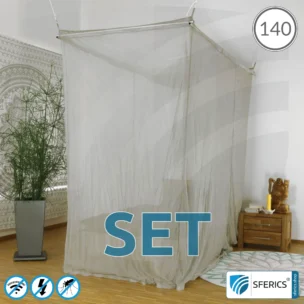 Shielding canopy Electrosmog ULTRA in a set | QUEEN SIZE BED, 140 CM | Shielding EMF over 99,99% (48 dB) | Groundable LF | SFERICS® invest4life program | Effective against 5G!