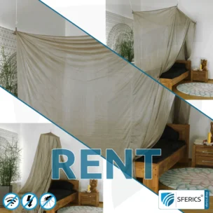 TESTING! Rent shielding canopy electrosmog BUDGET risk-free for 14 days | Choose from 3 sets | Shielding EMF over 99,99% (44 dB) | Groundable LF | Made in China 8 TESTING! Rent shielding canopy electrosmog BUDGET risk-free for 14 days | Choose from 3 sets | Shielding EMF over 99,99% (44 dB) | Groundable LF | Made in China