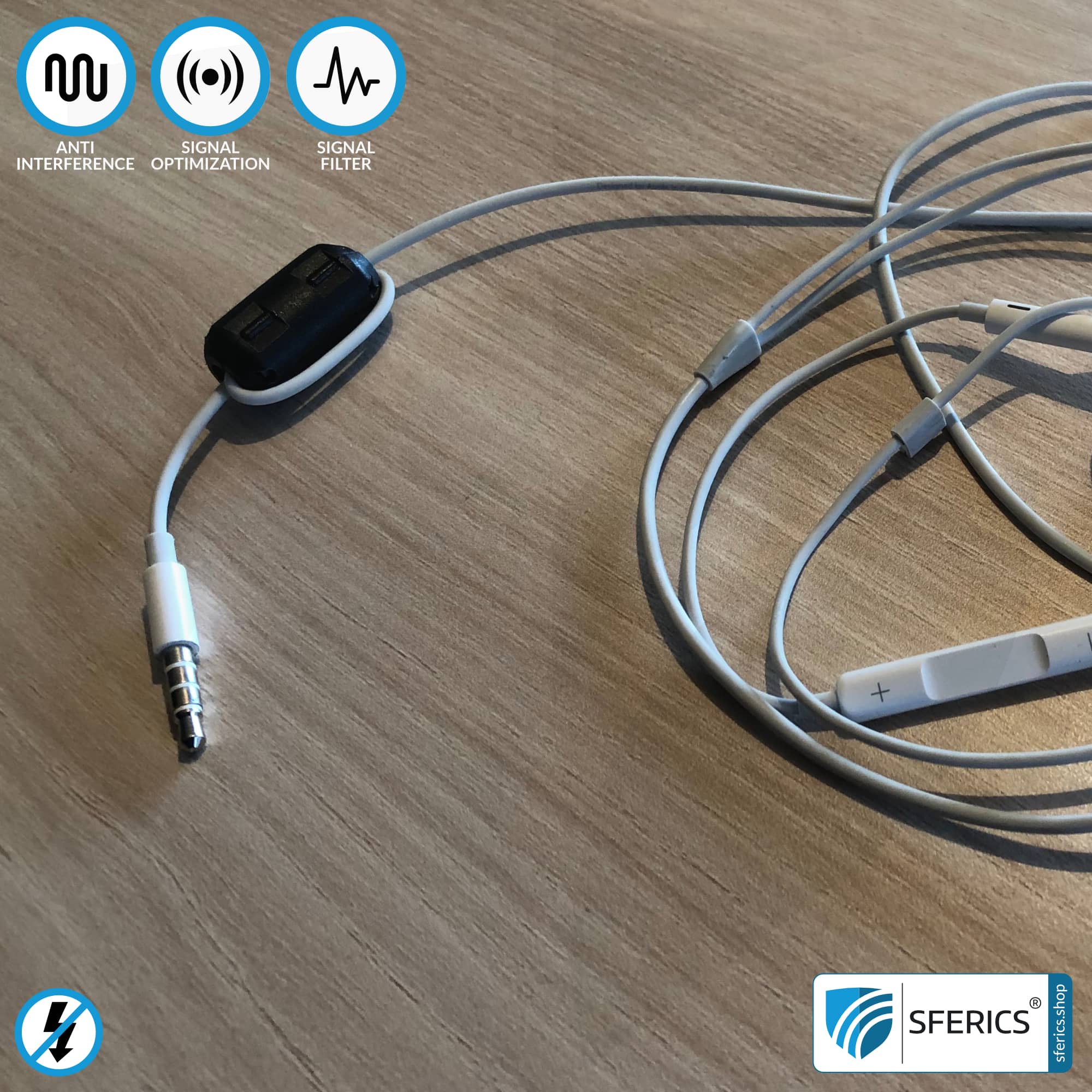 Ferrite core filter against electrosmog in the headset cable | black, clickable, for 5mm cable | FREE 1 piece as a gift! 5 Ferrite core filter against electrosmog in the headset cable | black, clickable, for 5mm cable | FREE 1 piece as a gift!