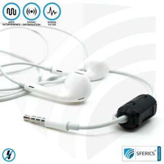 Ferrite core filter against electrosmog in the headset cable | black, clickable, for 5mm cable | FREE 1 piece as a gift!