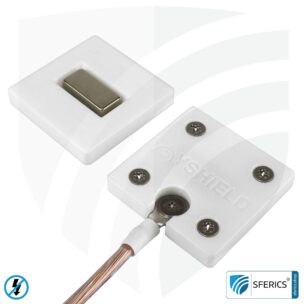 Mobile grounding plate | for grounding canopy, floor underlay, tent, sleeping bag, bed linen, blanket, etc. 8 Mobile grounding plate magnet | for grounding canopy, floor underlay, tent, sleeping bag, bed linen, blanket, etc.