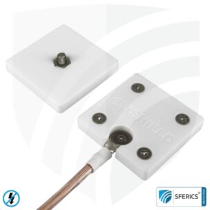 Mobile grounding plate | for grounding canopy, floor underlay, tent, sleeping bag, bed linen, blanket, etc. 9 Mobile grounding plate screw | for grounding canopy, floor underlay, tent, sleeping bag, bed linen, blanket, etc.