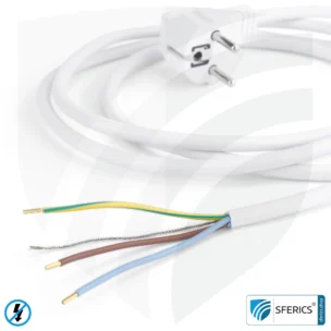 Shielded device connection cable with free end | white | electric cable for shielding electrical and magnetic alternating fields LF 6 Shielded device connection cable with free end | white | electric cable for shielding electrical and magnetic alternating fields LF