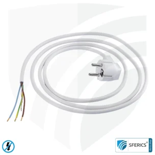 Shielded device connection cable with free end | white | electric cable for shielding electrical and magnetic alternating fields LF 1 Shielded device connection cable with free end | white | electric cable for shielding electrical and magnetic alternating fields LF