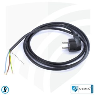 Shielded device connection cable with free end | black | electric cable for shielding electrical and magnetic alternating fields LF 1 Shielded device connection cable with free end | black | electric cable for shielding electrical and magnetic alternating fields LF