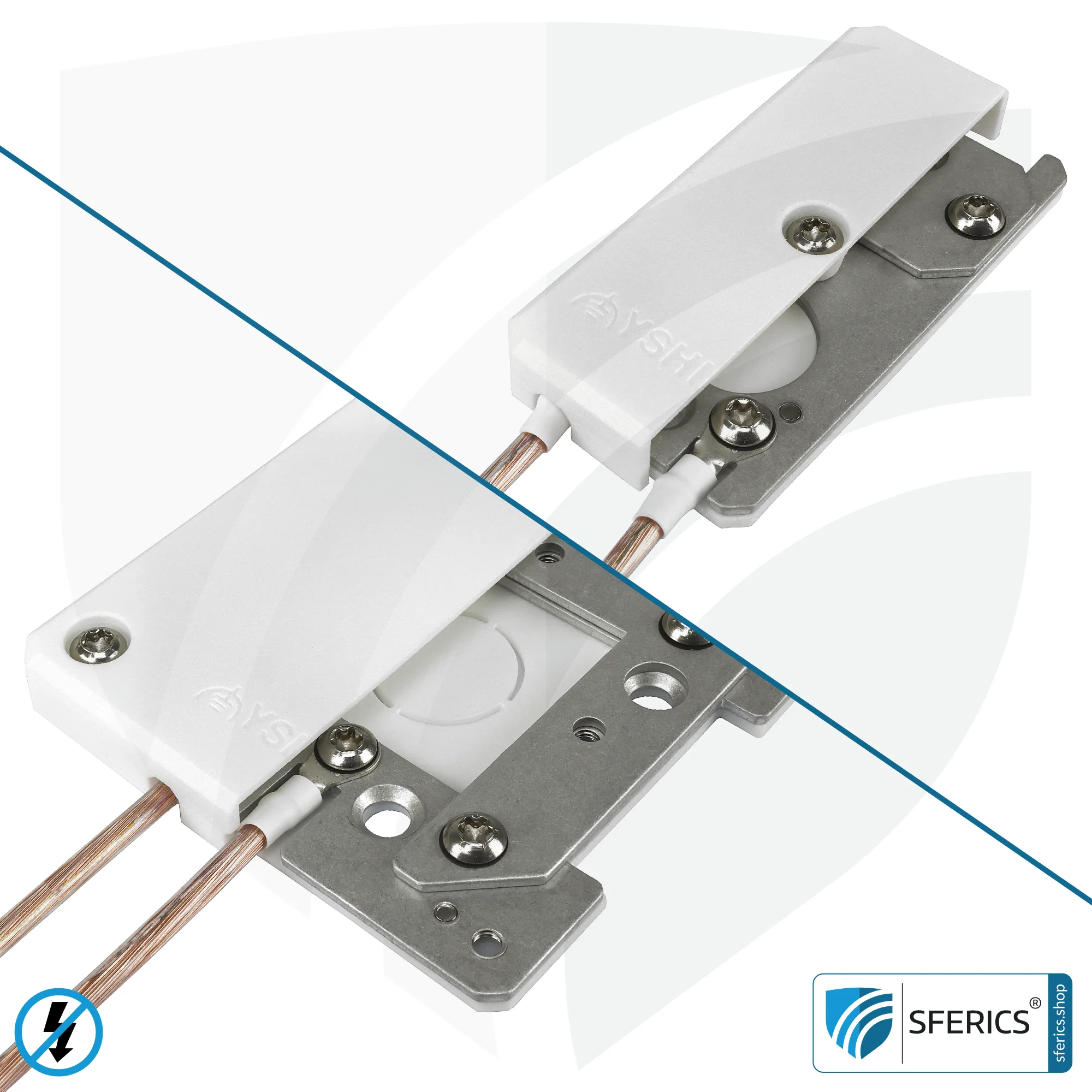 Grounding housing, stationary | grounding of shielded surfaces | indoors and outdoors 3 Grounding housing, stationary | grounding of shielded surfaces | indoors and outdoors