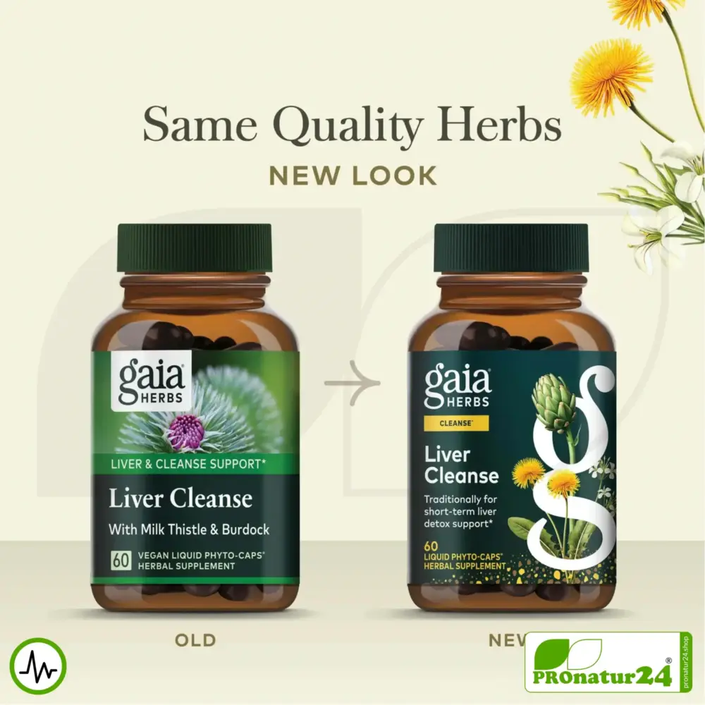 LIVER CLEANSE by Gaia HERBS | Nutritional supplement for the liver with valuable plant extracts (incl. Milk Thistle, Turmeric, ...) | 60 capsules