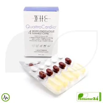 WHC QuattroCardio® (OMEGA-3 fatty acids, vitamin D3, K2 and Q10 ubiquinol) | 90 capsules 12 WHC QuattroCardio® (OMEGA-3 fatty acids, vitamin D3, K2 and Q10 ubiquinol) | 90 capsules