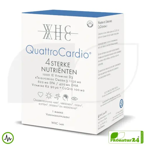WHC QuattroCardio® (OMEGA-3 fatty acids, vitamin D3, K2 and Q10 ubiquinol) | 90 capsules