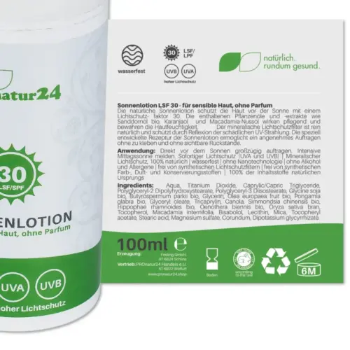 Mineral Sunscreen SPF 30 with Organic Ingredients | Vegan | Waterproof